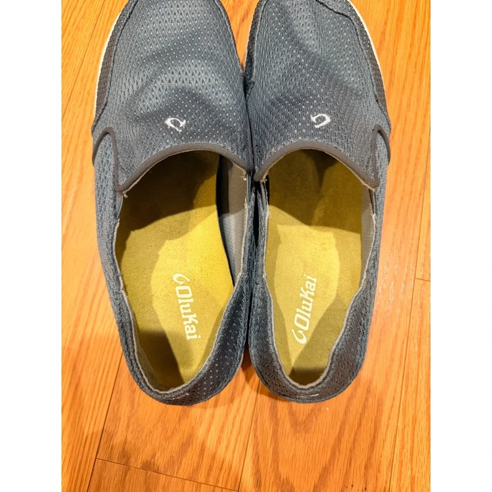 OluKai Mens Nohea Mesh 12 Blue Slip On Breathable Loafer Coastal
